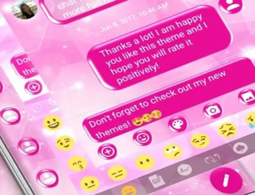 SMS Messages Sparkling Pink 2 android App screenshot 1