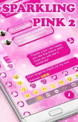 SMS Messages Sparkling Pink 2 android App screenshot 2