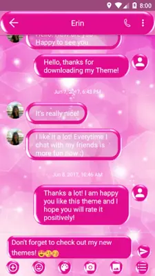 SMS Messages Sparkling Pink 2 android App screenshot 5