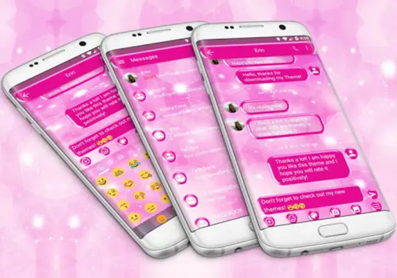 SMS Messages Sparkling Pink 2 android App screenshot 6